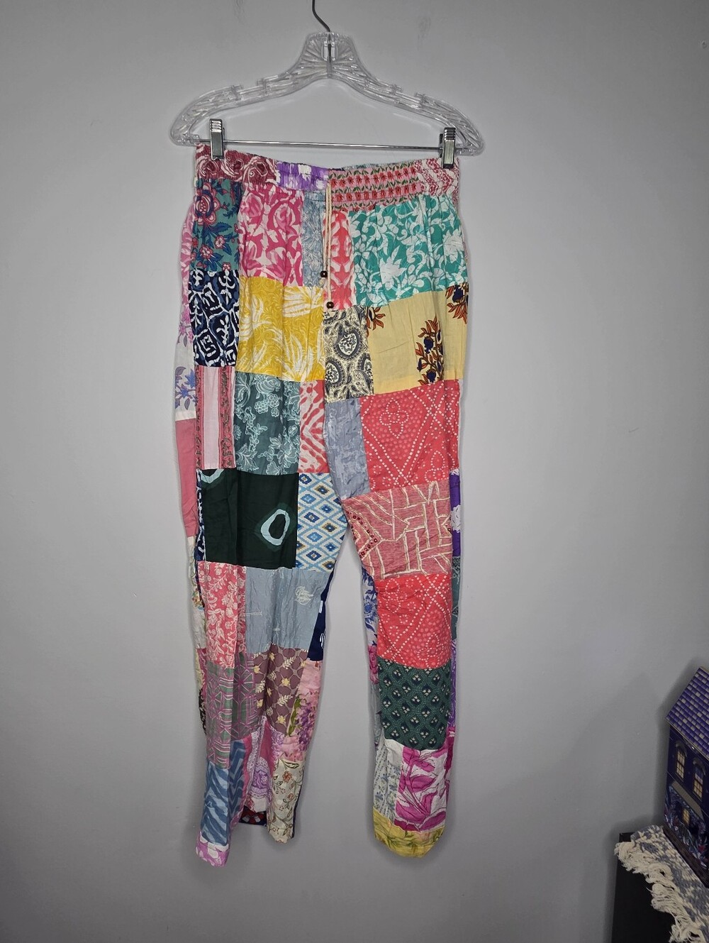 Kathmandu Patchwork Straight Leg Joggers in Pink, Yellow, Green, Blue